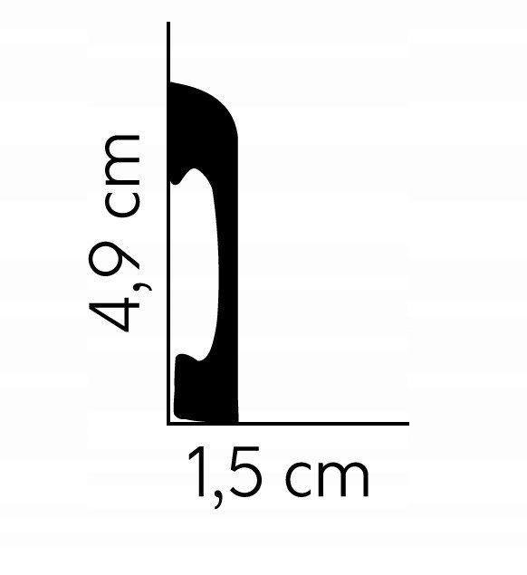 Listwa Mardom decor MD004P 15 x 49 dł. 200cm biały Kod producenta MD004P