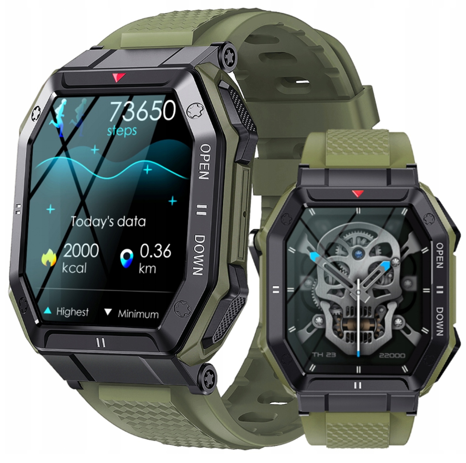 SMARTWATCH ZEGAREK MĘSKI MILITARNY ROZMOWY WIELOFUNKCYJNY POMIARY MENU PL Kod producenta SMARTWATCH MĘSKI ROZMOWY