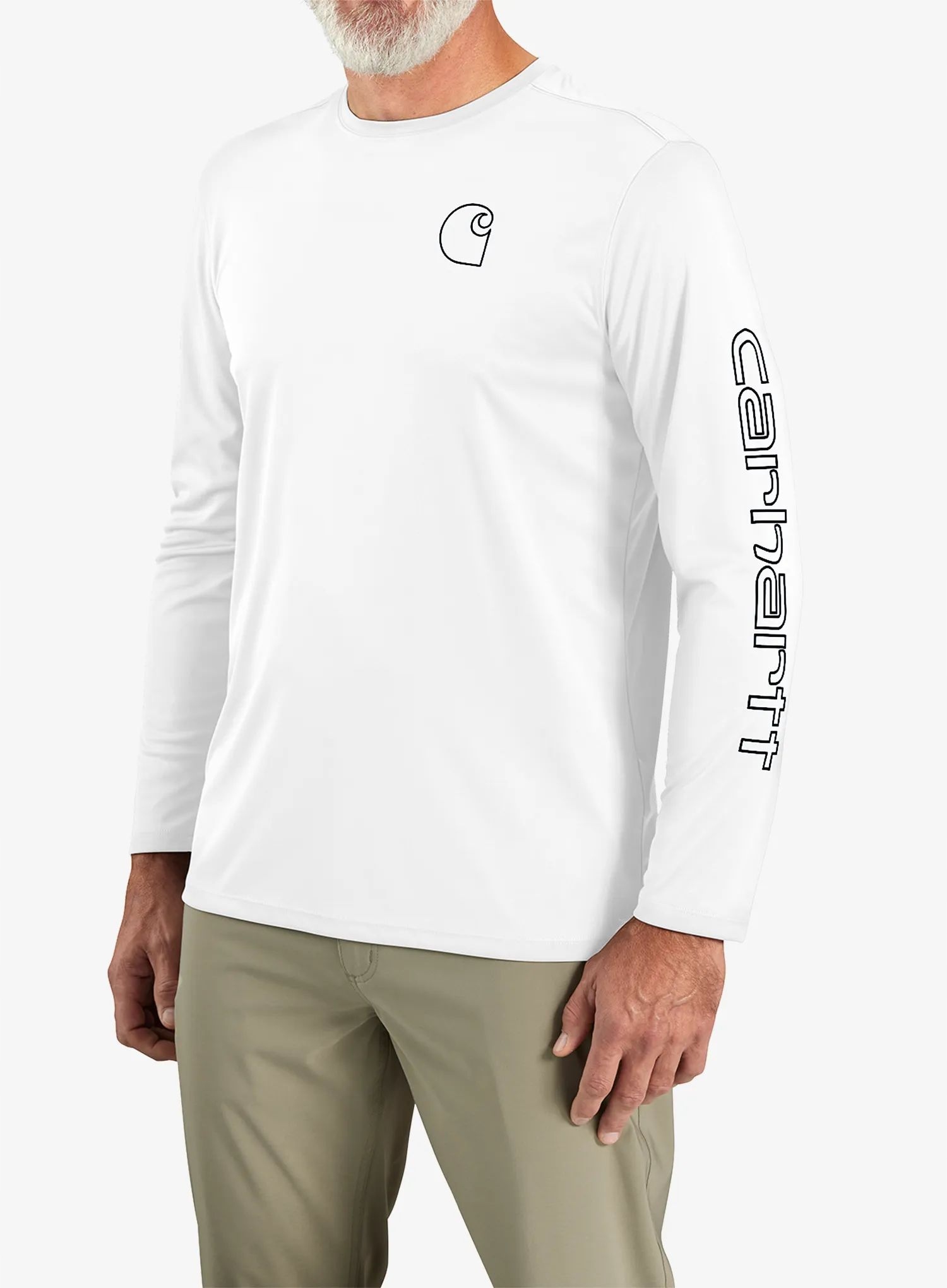 Tričko s dlouhým rukávem Carhartt Force Sun Defender Relaxed Ls Logo bílá M