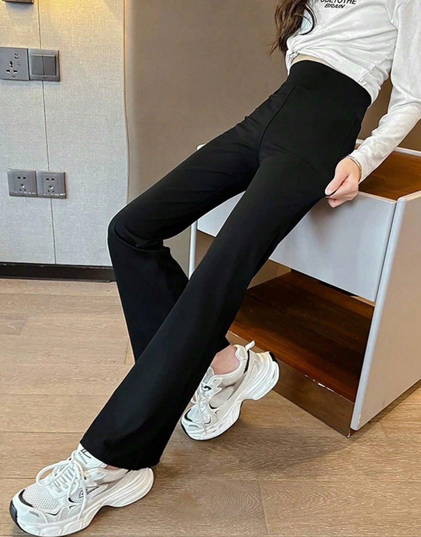 Shein CZARNE LEGGINSY WYSOKI STAN S06 kkn 140