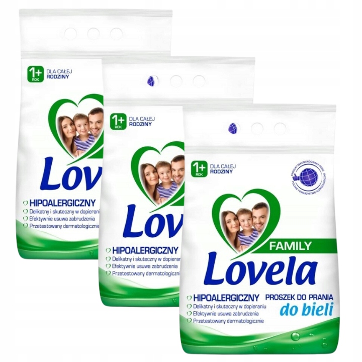 Levně Lovela Family Prášek na bílé prádlo 3x2,1 kg (84 pr)
