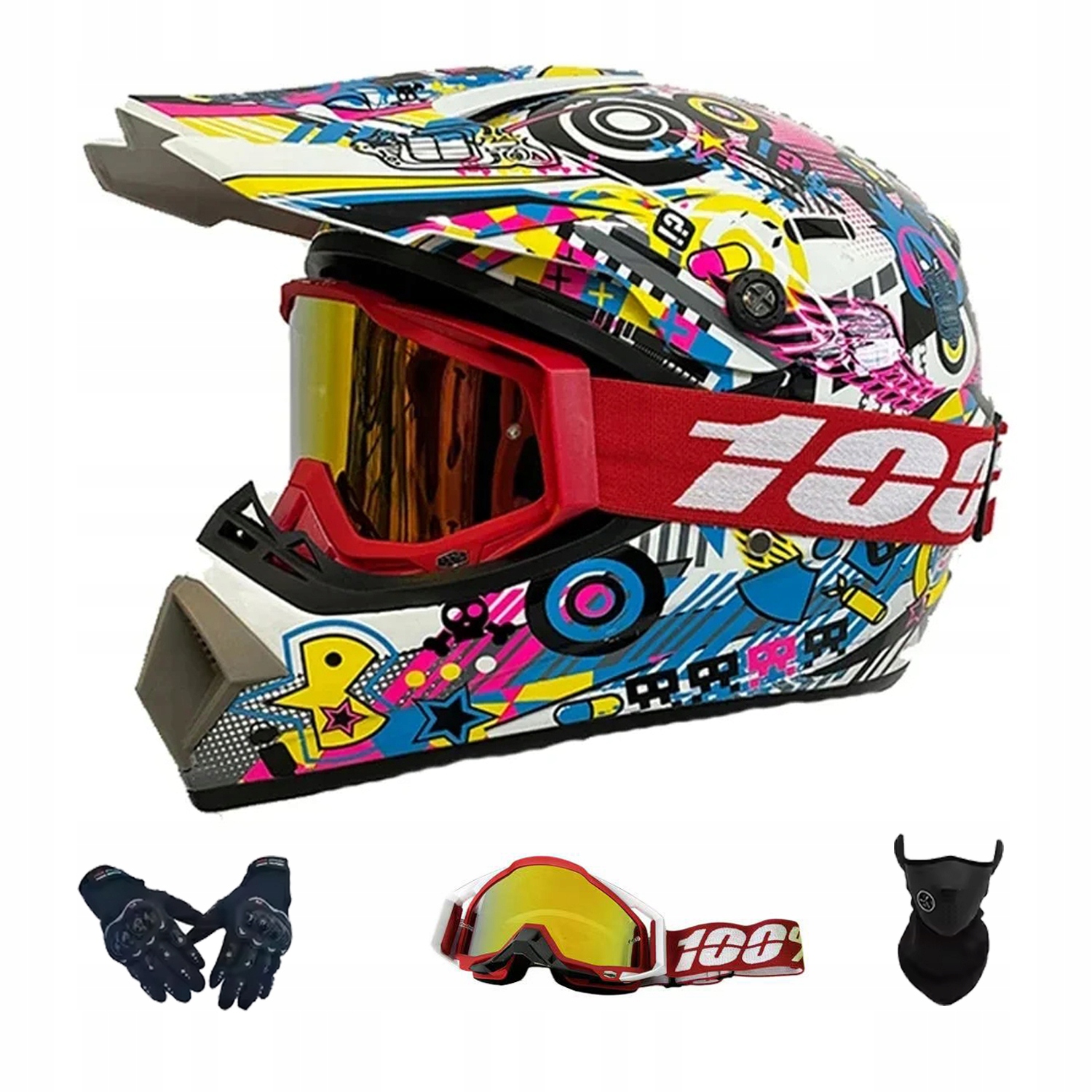Helma Na Elektrickou Koloběžku Cross Enduro Quad Bmx Helma Brýle Rukavicexl