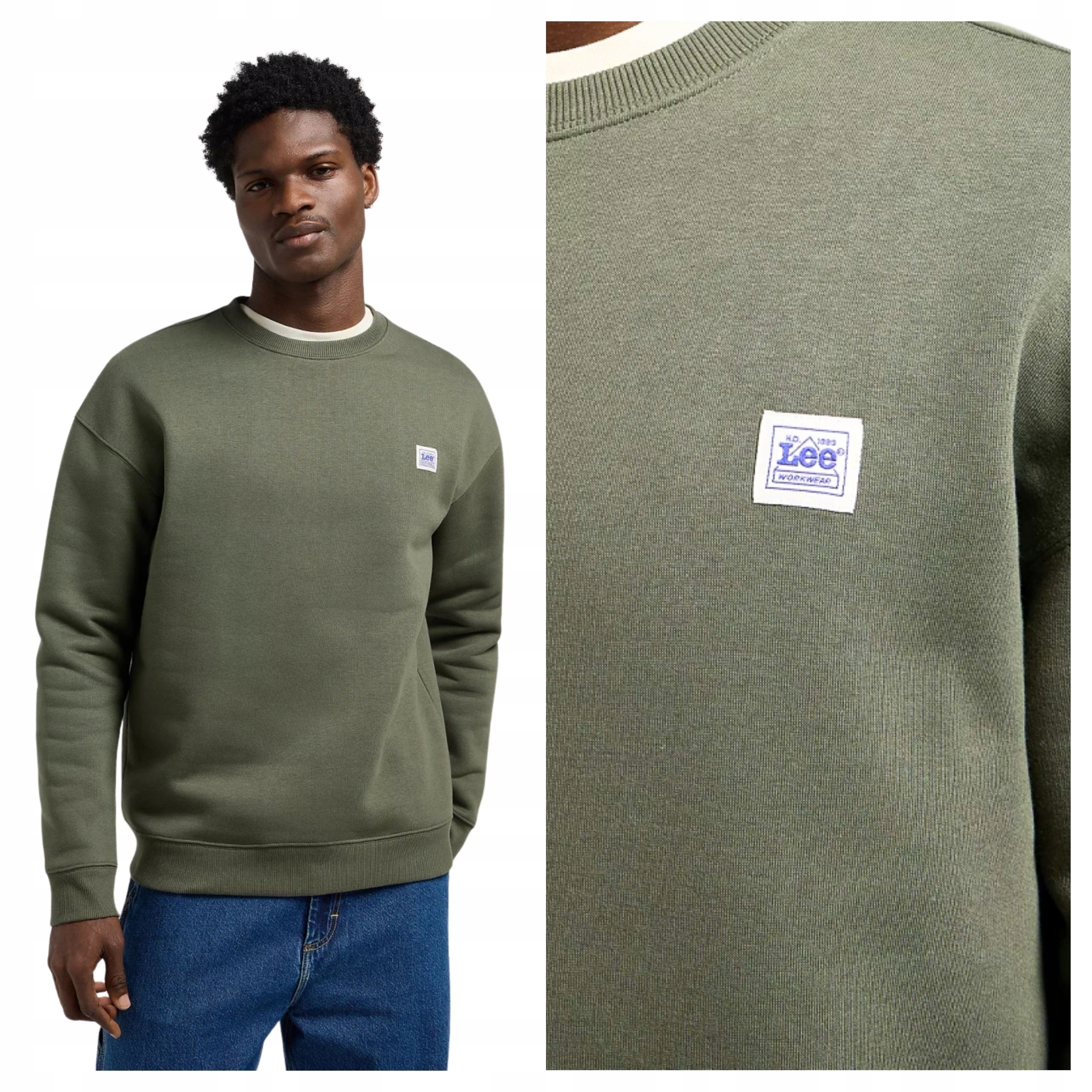 Pánská Mikina Lee Workwear Sws Bavlněná Zelená XL