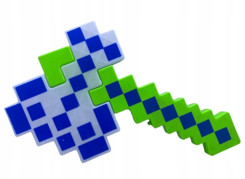 ZESTAW MINECRAFT 2w1 TOPÓR PISTOLET SWIATLO LED - DZWIEK Bohater Minecraft