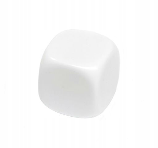 

Kostka do gry bez symboli White blank K6 16mm