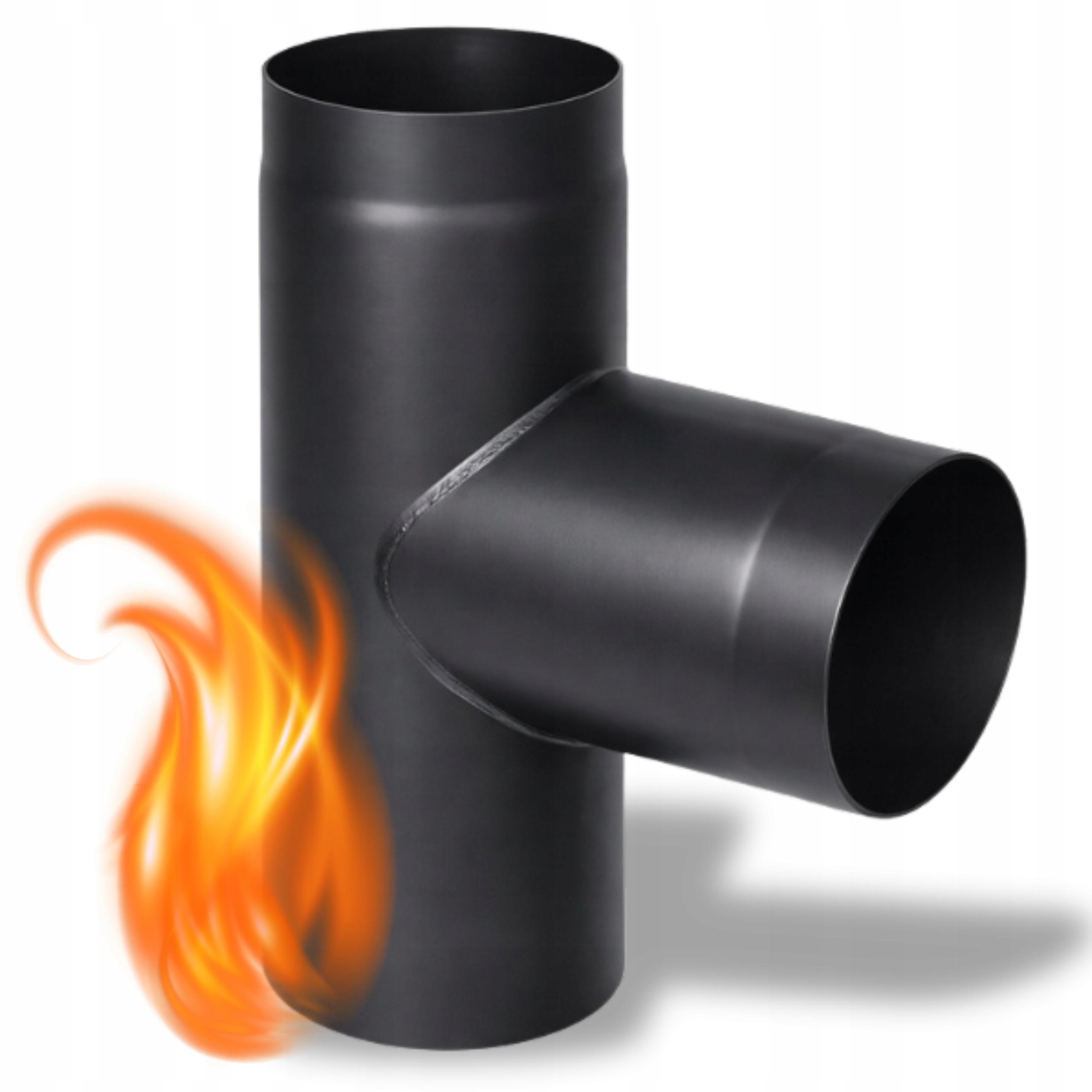 T-rozdělovač 90° Fi 160 černý Pro krbová kamna kozy