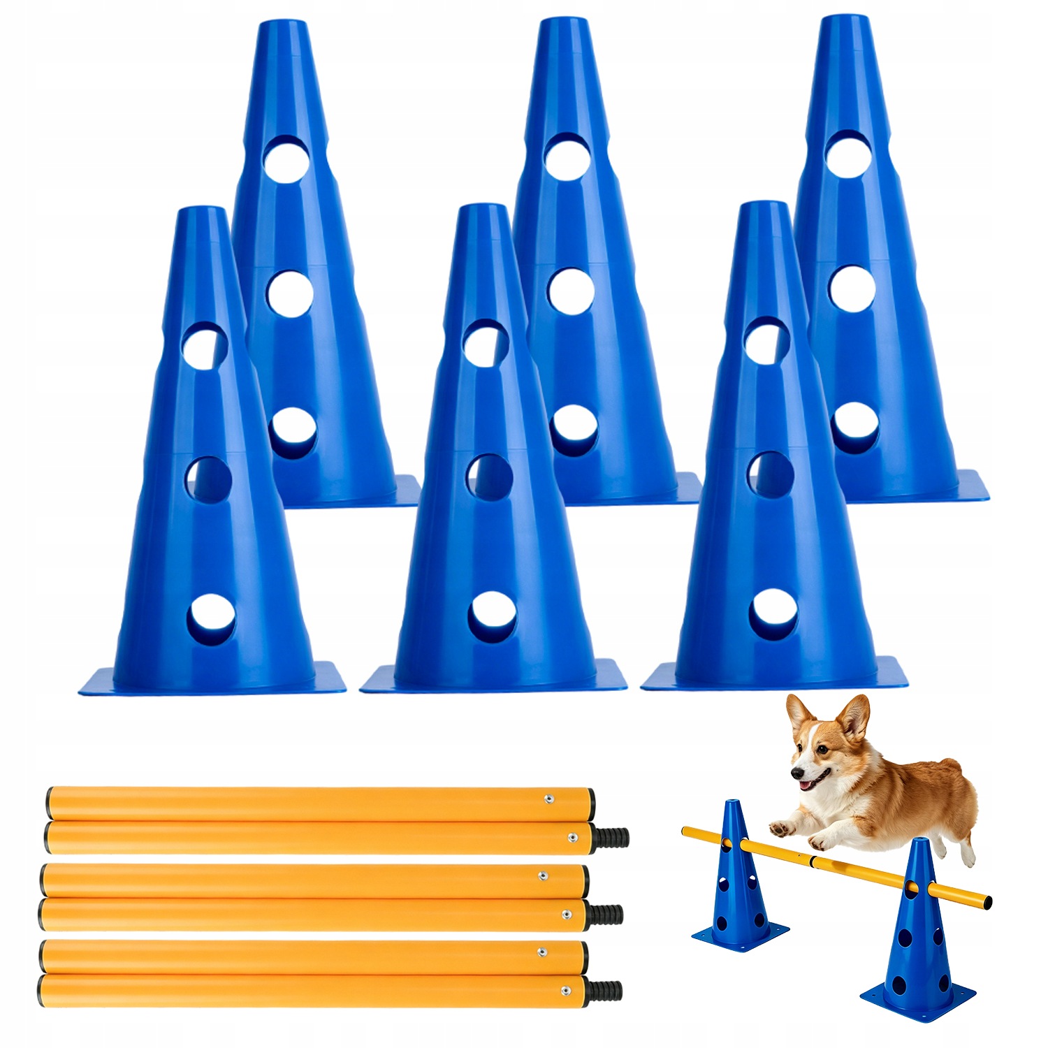 Dráha Pacholky Trénink Výcvik Psa Agility Skok Překážky 32 CM 6 Ks