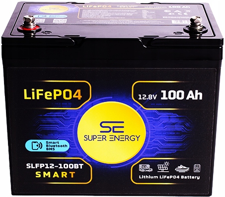 Akumulátor Super-Energy 12 V 100 Ah mini bluetooth Lifepo4 KompasKampery