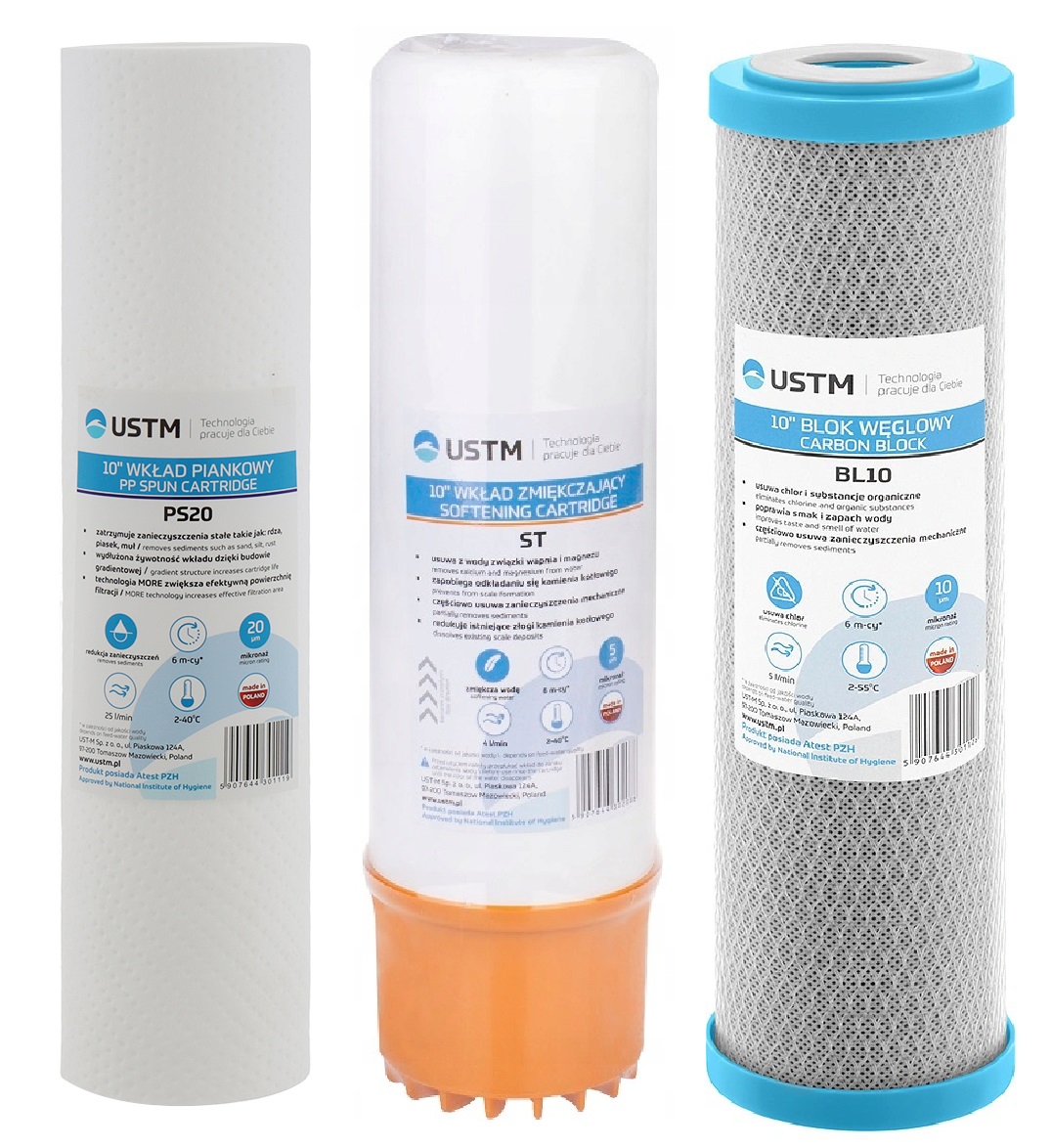 Wkłady do filtra wody NA CAŁY DOM 3 STOPNIOWEGO