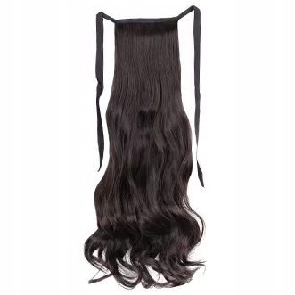 Poník Vlnitý Koňský Ocas Připínací Kitka Kudrnatý velmi tmavě hnědý 1B