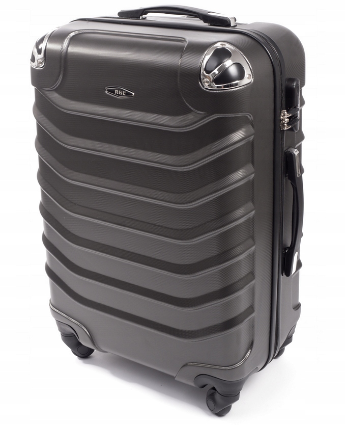 Duża Walizka Twarda Podróżna Grafitowa Abs Bagaż Rgl 66L