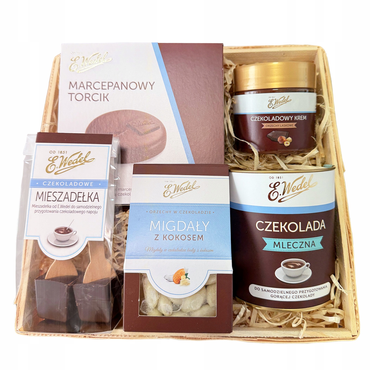 Zestaw prezentowy w koszyku I E.Wedel