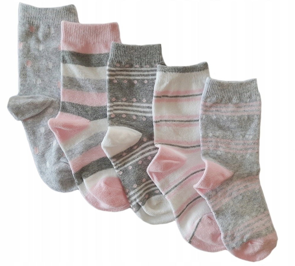 

5-pak Primark pastelowe Skarpetki 2-3 lata 23-26