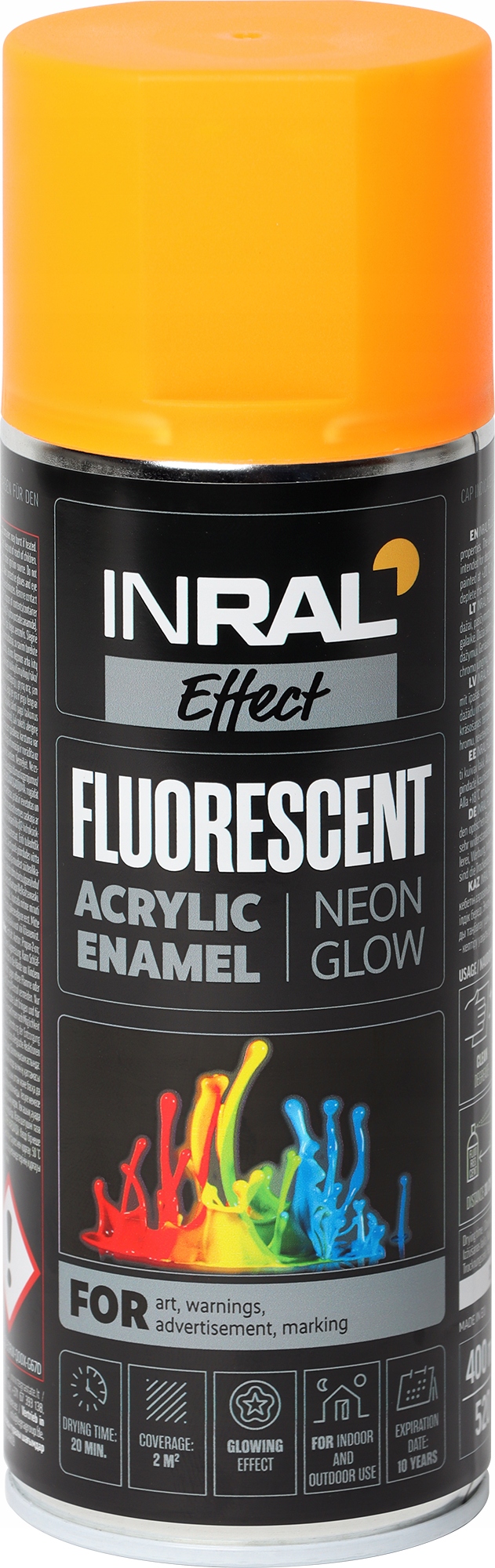Lakier akrylowy w sprayu fluorescencyjny 400ml pomarańczowy matowy Inral