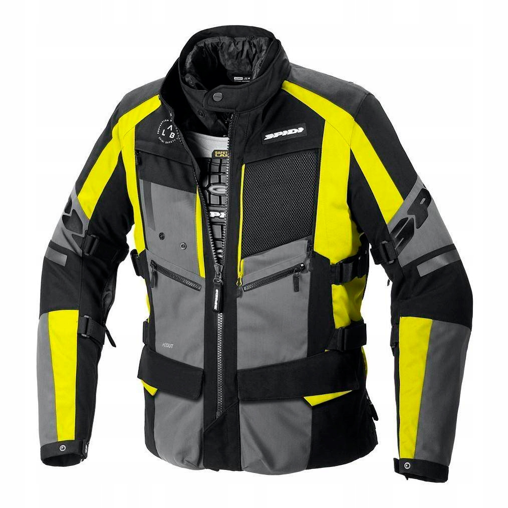 KURTKA TEKSTYLNA SPIDI 4SEASON EVO CZARNO-SZARO-ŻÓŁTA FLUO ROZ. L
