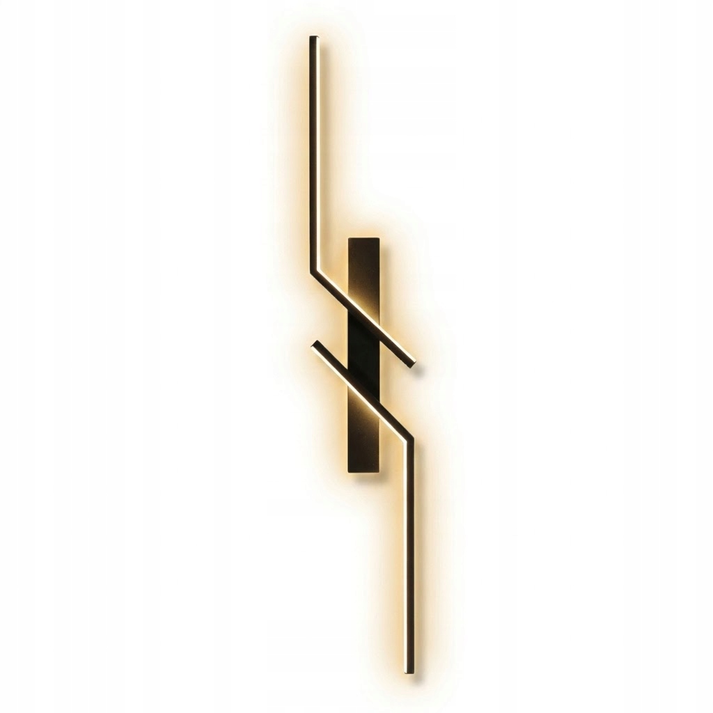 Czarna Lampa Ścienna Led Kinkiet Nowoczesny 24W 3000K Do Salonu Korytarza