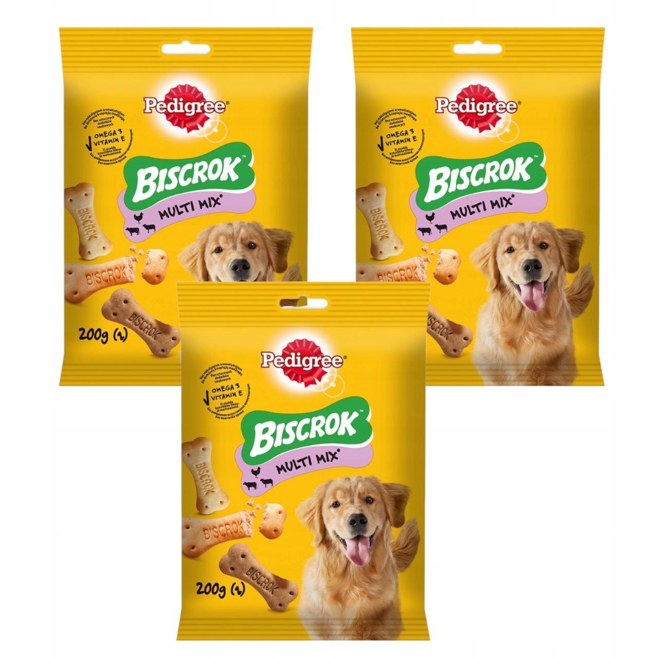 Levně Sušenky pro psy Pedigree Biscrok Multi Mix Dog Biscuits 3x 200 g