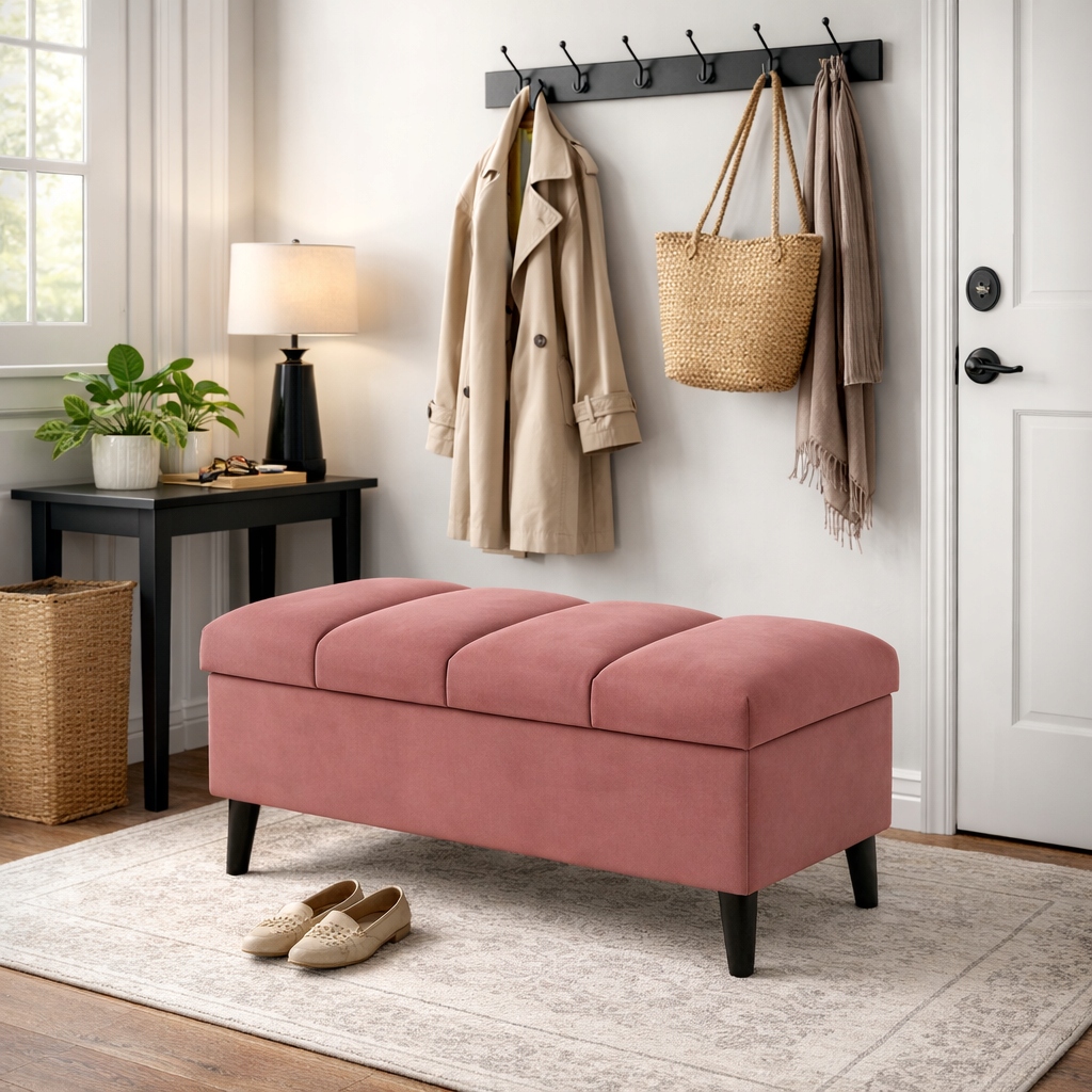 Pufa s úložným priestorom, otvárateľná taburetka, taburetka s úložným priestorom, úložný priestor, 60 cm