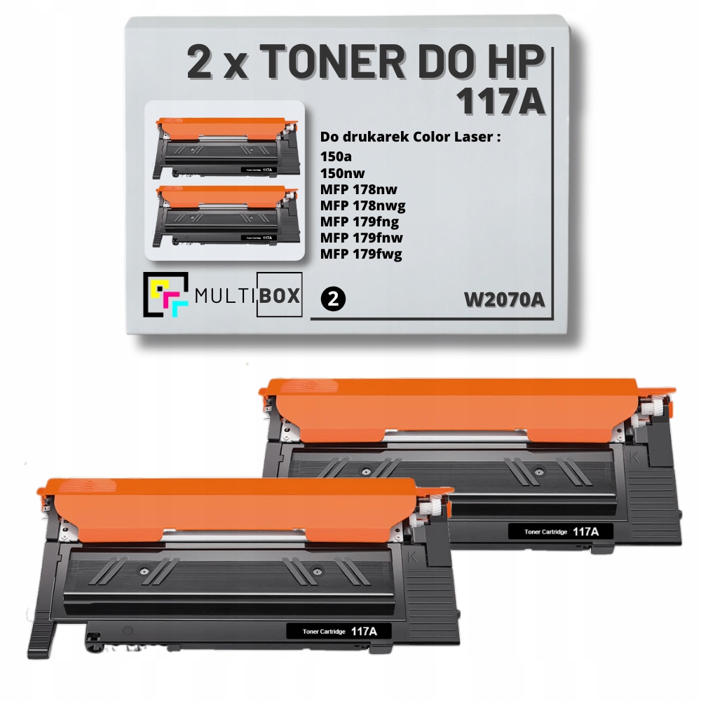 Nowy 2-pak Toner 117A Black z Chipem do Hp Color Laser 150 178 179 W2070A