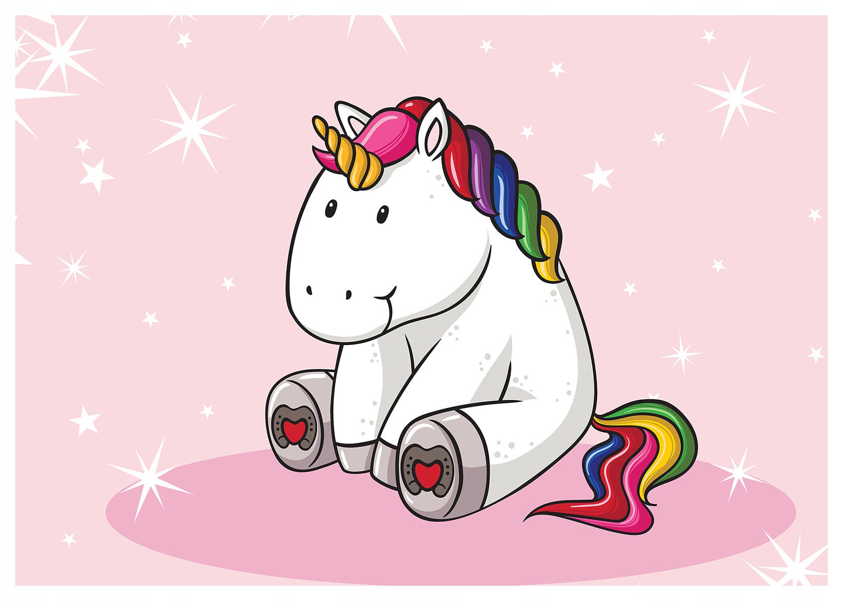 Vliesová fototapeta Jednorožec v růžových oblacích pohádka 368x254 lepidlo