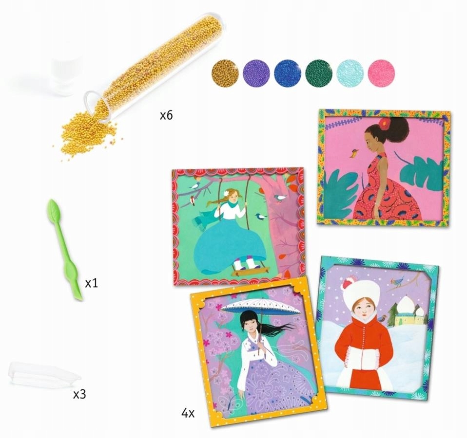 Zestaw artystyczny Koraliki Dookoła Świata DJECO Płeć chłopcy dziewczynki