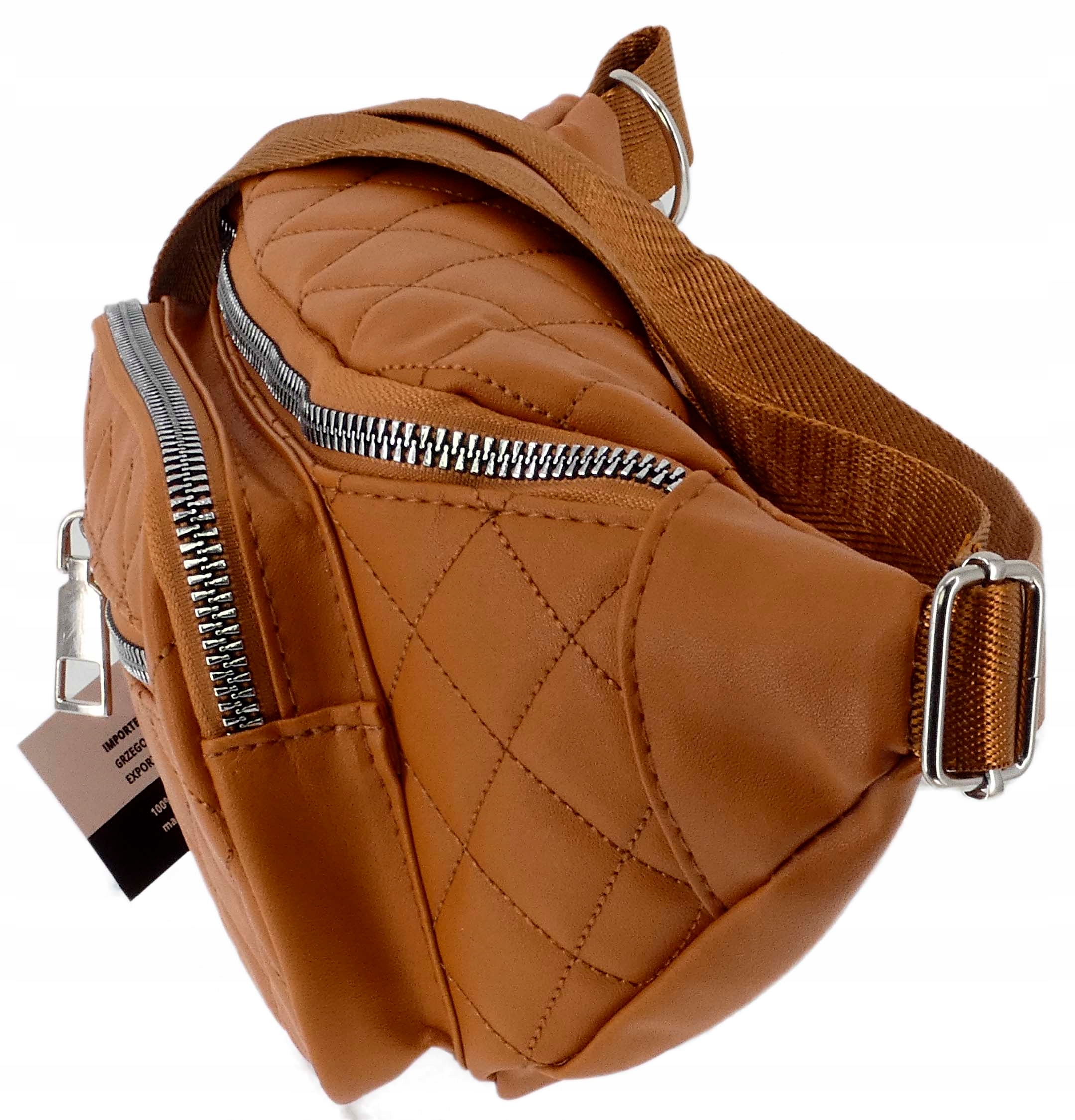 DAMSKA SASZETKA NERKA TOREBKA CROSSBODY BAG NA RAMIĘ BRĄZOWA PIKOWANA Płeć kobieta