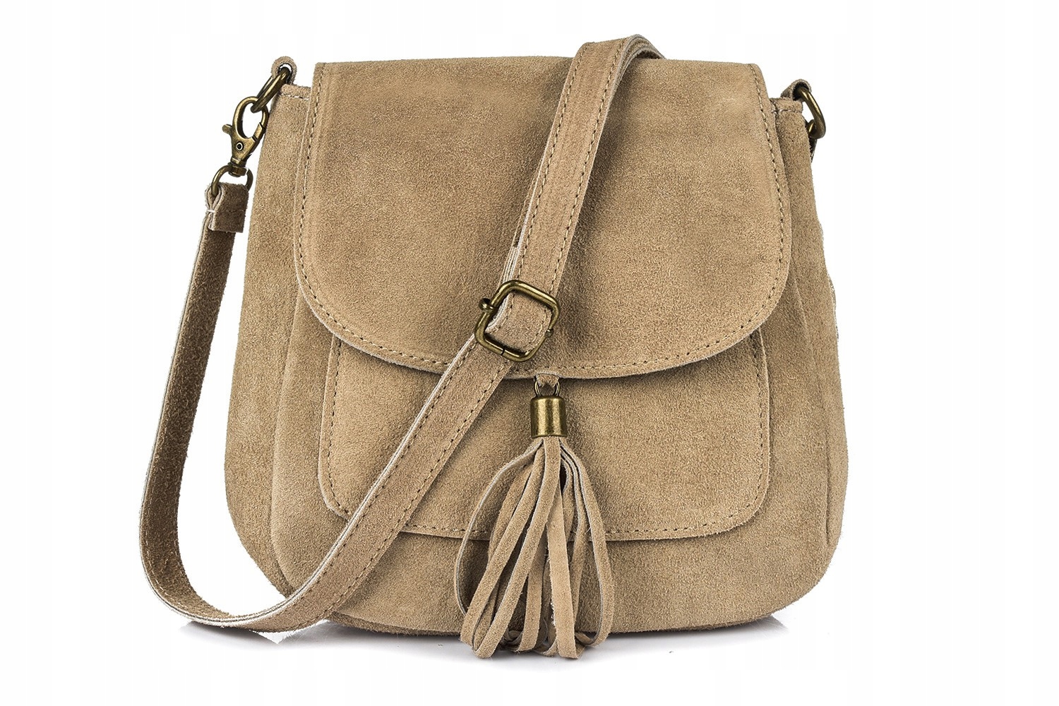 Dámská kožená kabelka Semišová Kabelka Přes Rameno retro