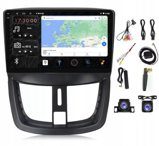 Rádio Gps Android Peugeot 207 2006-2012 Carplay 4/ 64GB Modem Sim Kamery