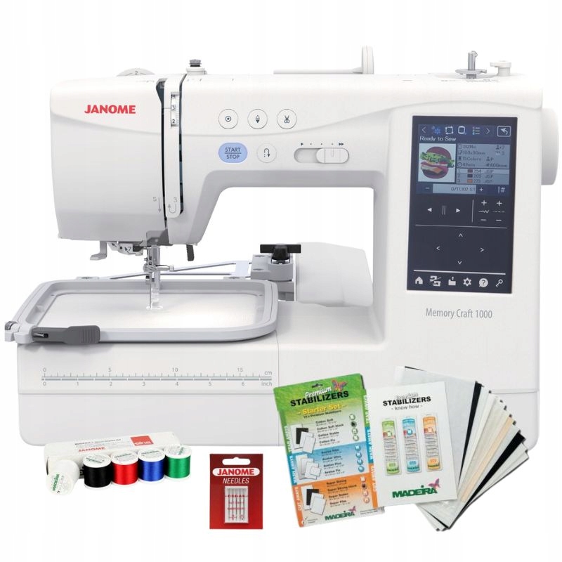 Maszyno-hafciarka hobbystyczna Janome MC1000 Zestaw Startowy Do Haftu