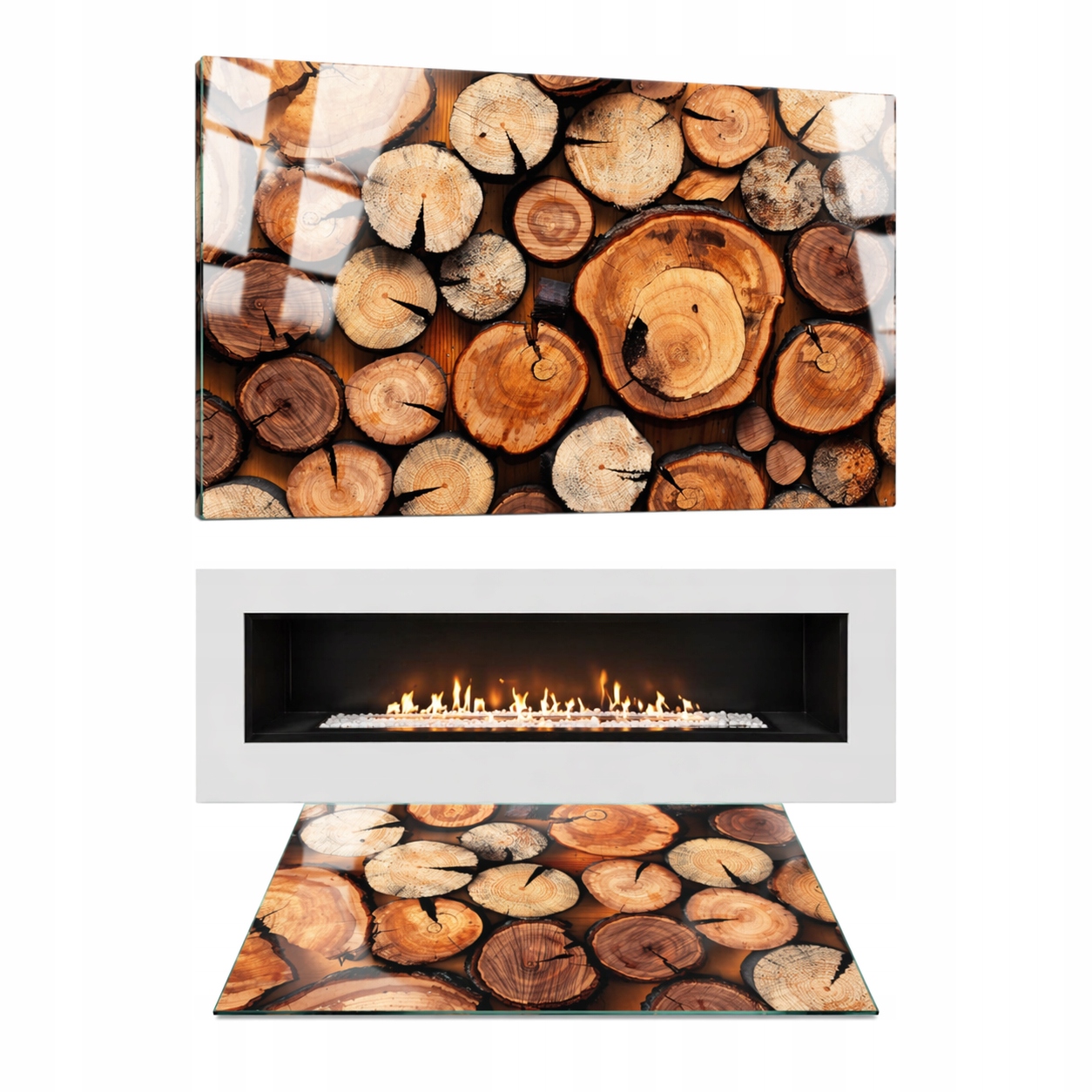 Sklo Pod Krb Tvrzené Sklo Podstavec Rozměr 65x60cm Grafika Dřevo