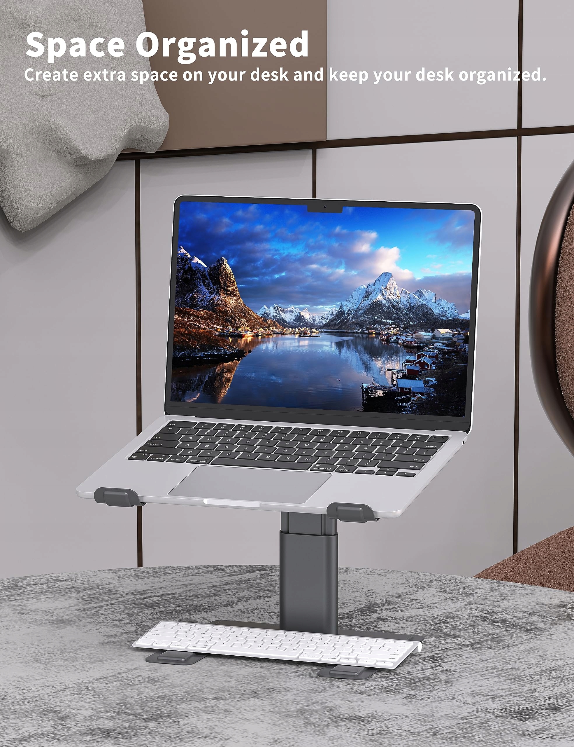 ALASHI Ergonomiczny Aluminiowy Stojak Na Laptop Regulowana Wysokość — miniatura 5