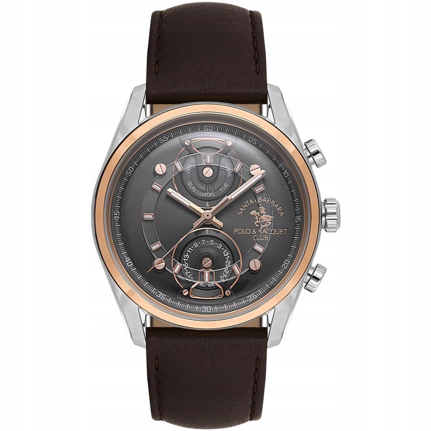 Pánské Hodinky Santa Barbara Rocket Polo Club SB.1.10667-5, hnědý pásek