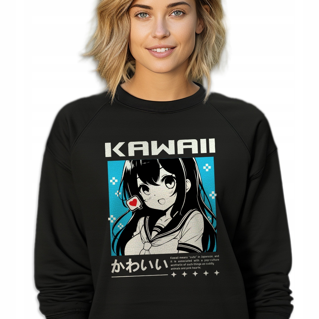 Mikina Tepláková Černá Velikost M Dárek Kawaii Anime Manga Wz