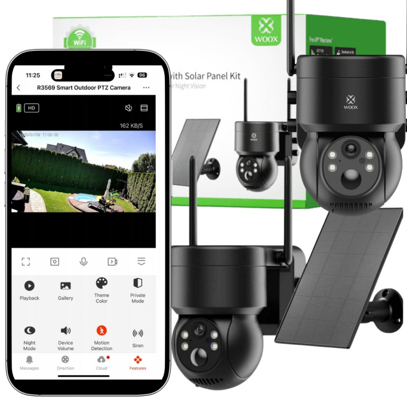 Woox WiFi Ptz otočná kamera 3MP s panelem Tuya