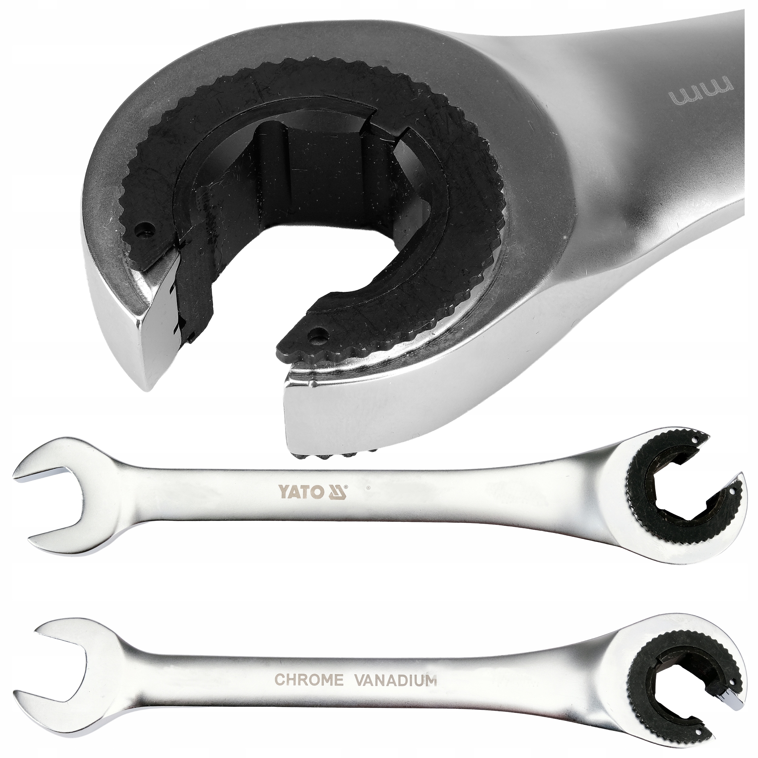 Yato Klucz Oczkowy Półotwarty Z Grzechotką 11MMx174MM Crv Satyna As-drive