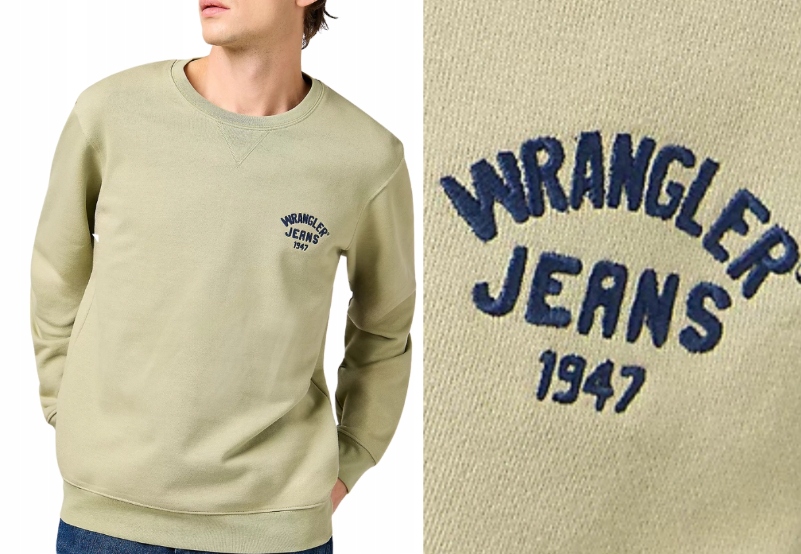 Pánská mikina Wrangler smal logo crew neck Tea XXL