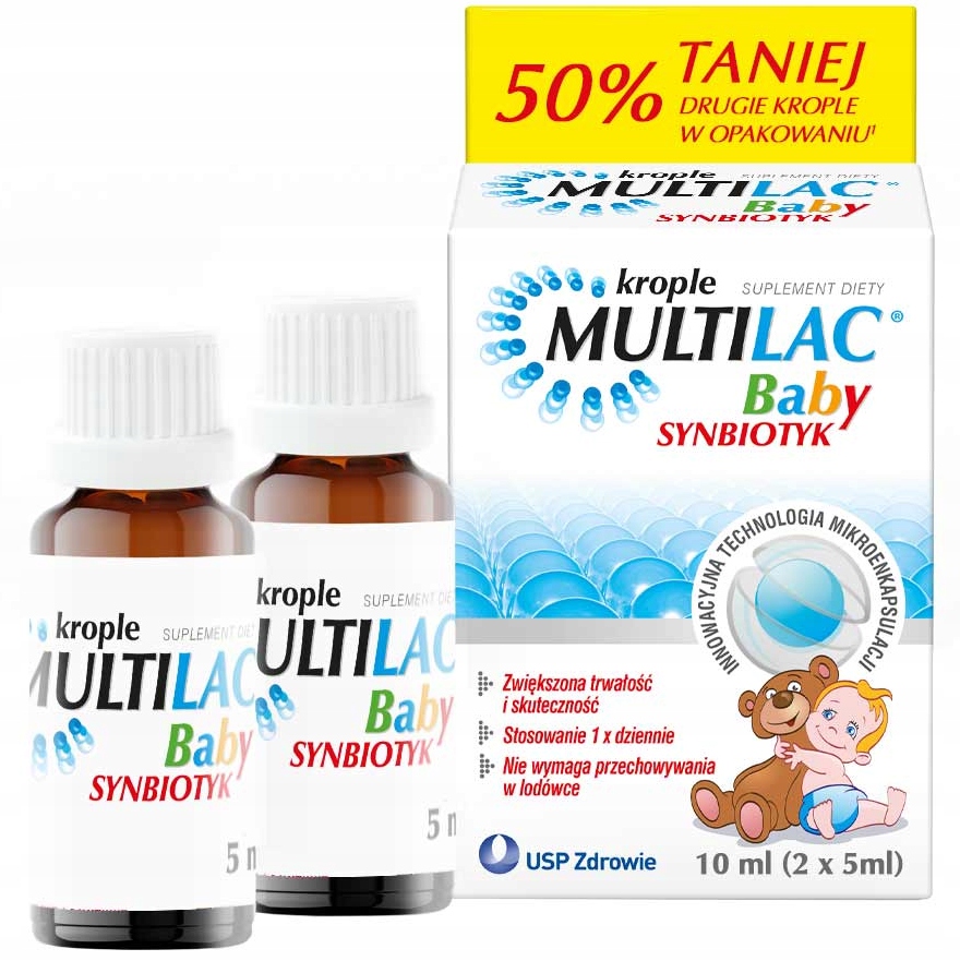 Multilac Baby Synbiotyk krople dla dzieci probiotyk 2 x 5 ml
