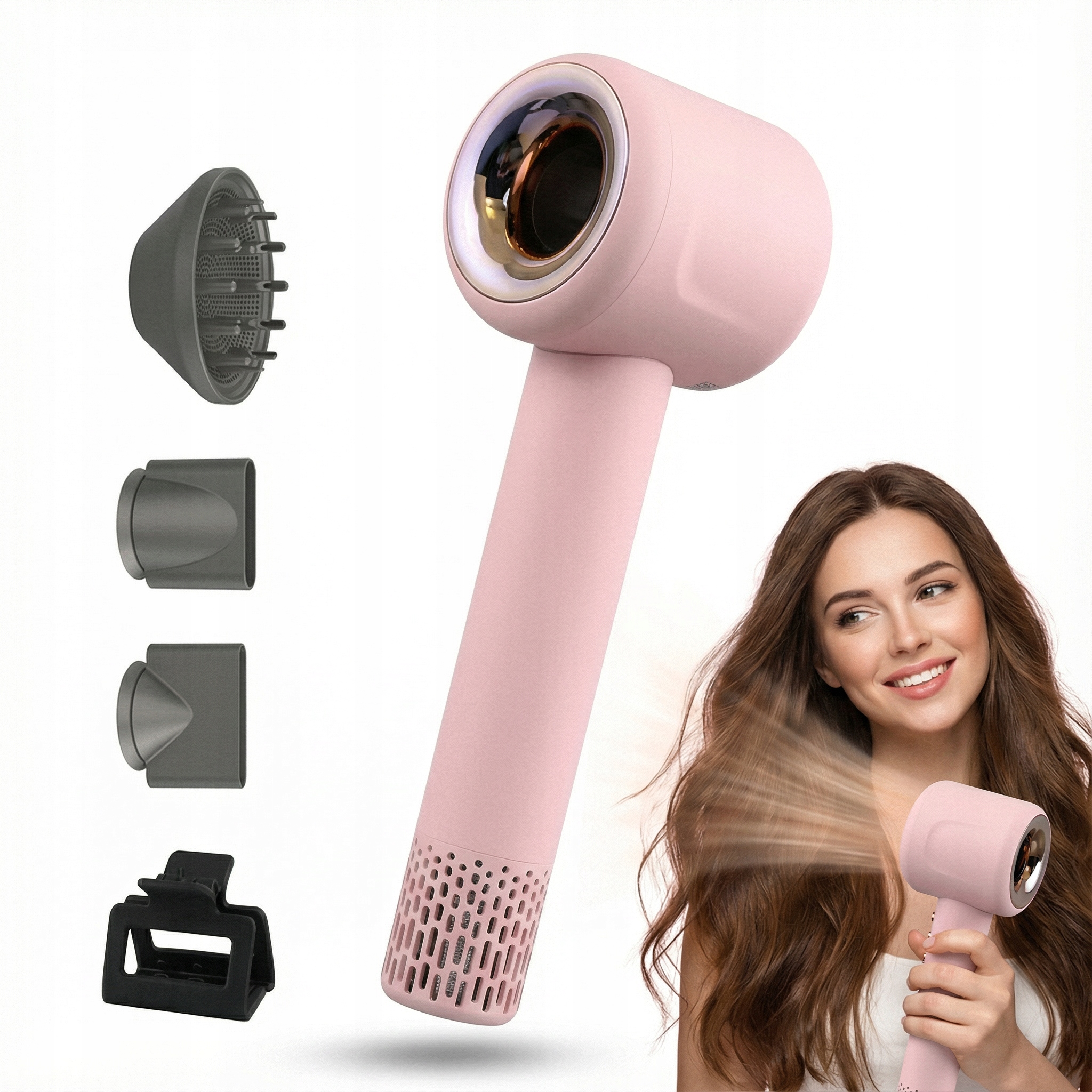 Suszarka do Włosów z Jonizacją 1600W Cicha 55dB Dyfuzor Magnetyczny Lekka