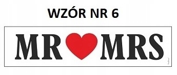 TABLICE WESELNE ŚLUBNE NA SAMOCHÓD AUTO 42 WZORY Marka Party Deco