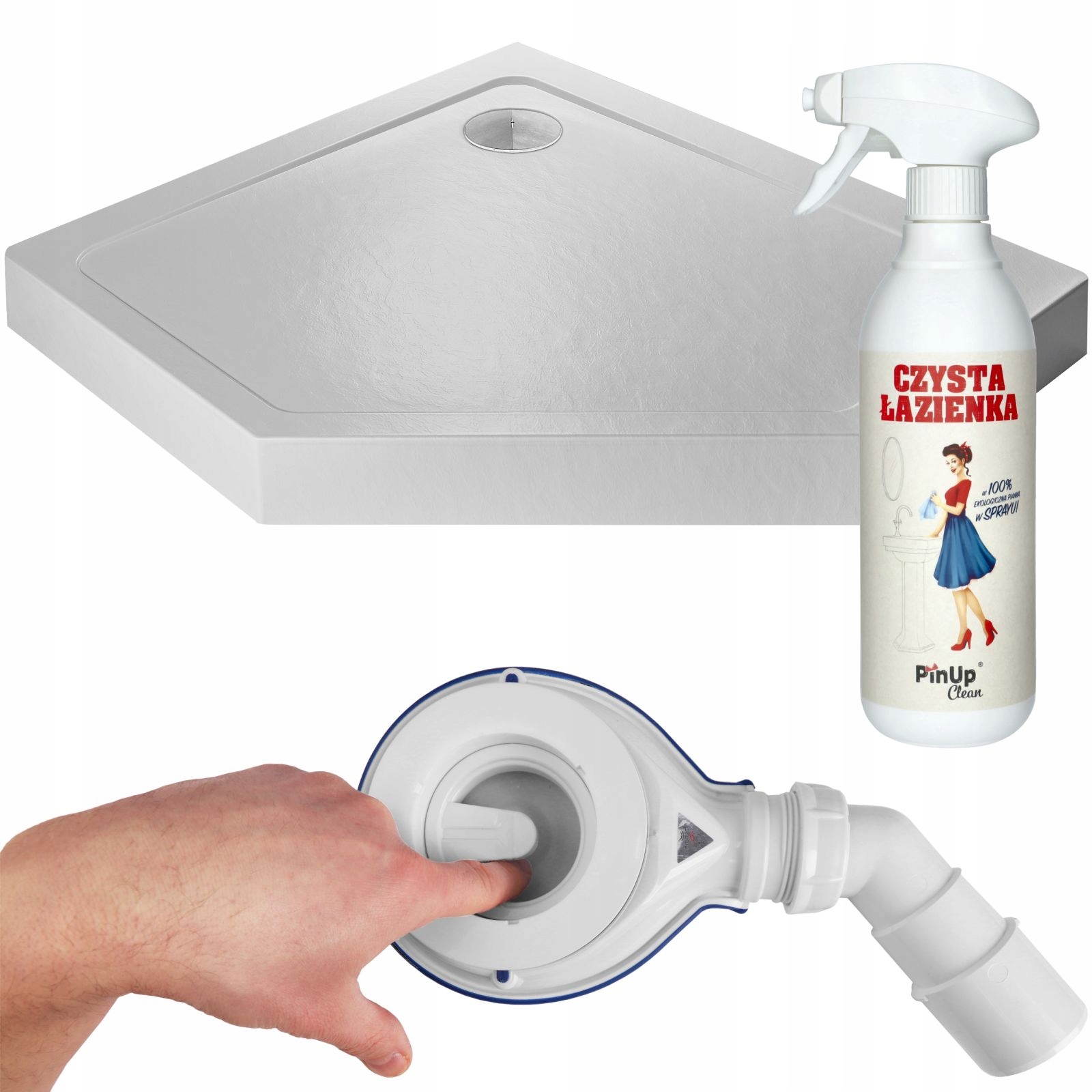 Brodzik prysznicowy wysoki Doros Pt E Compact Stone biały 100x90 Premium L
