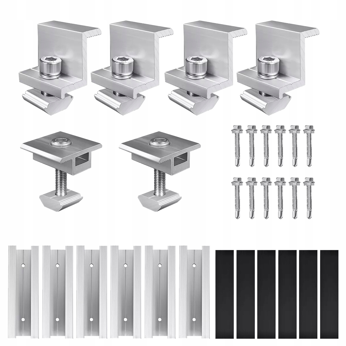 6szt Zaciski Do Paneli Słonecznych Uchwyty Montażowe Moduł Fotowoltaiczny