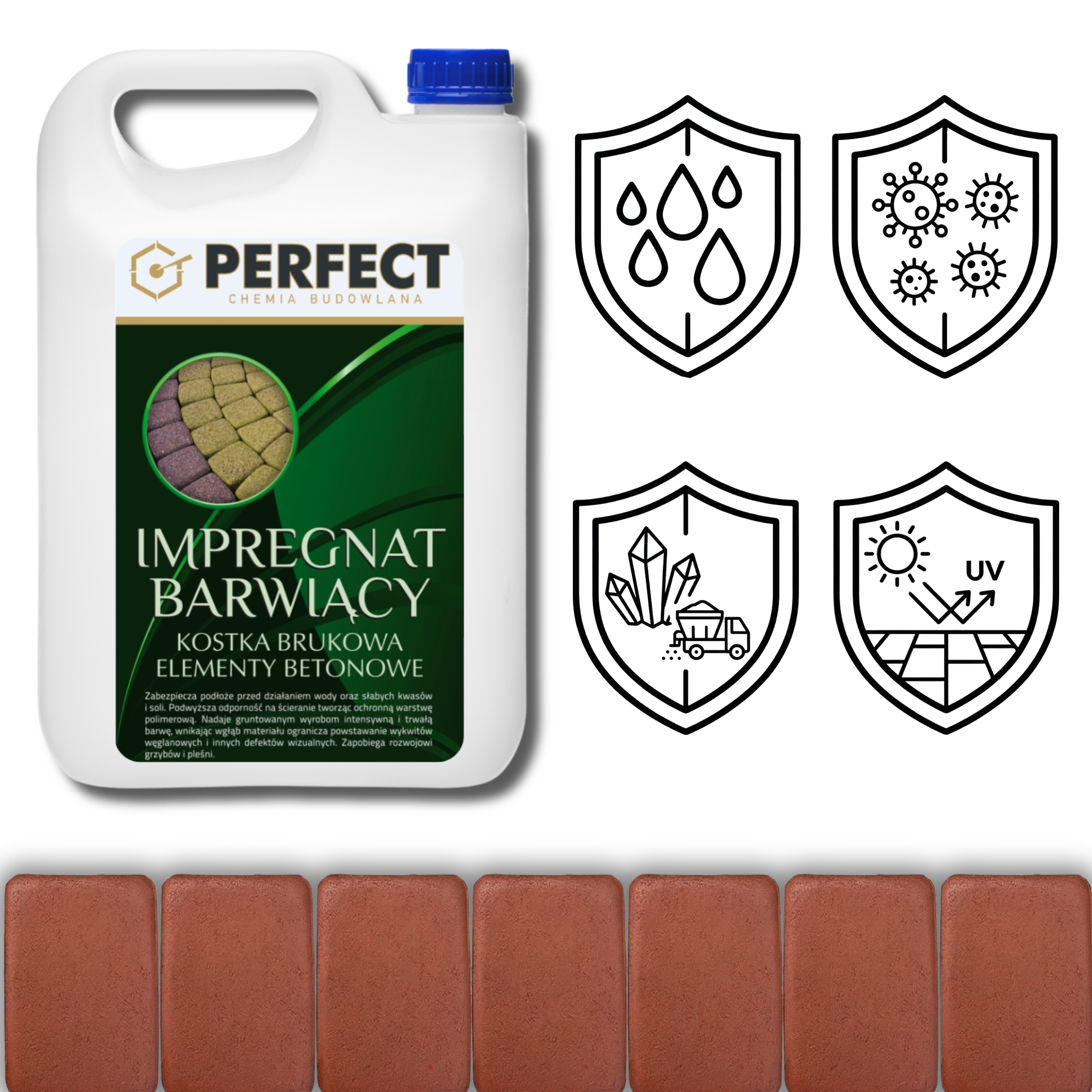 Impregnat Barwiący Do Betonu Kostki Brukowej 10l Czerwony