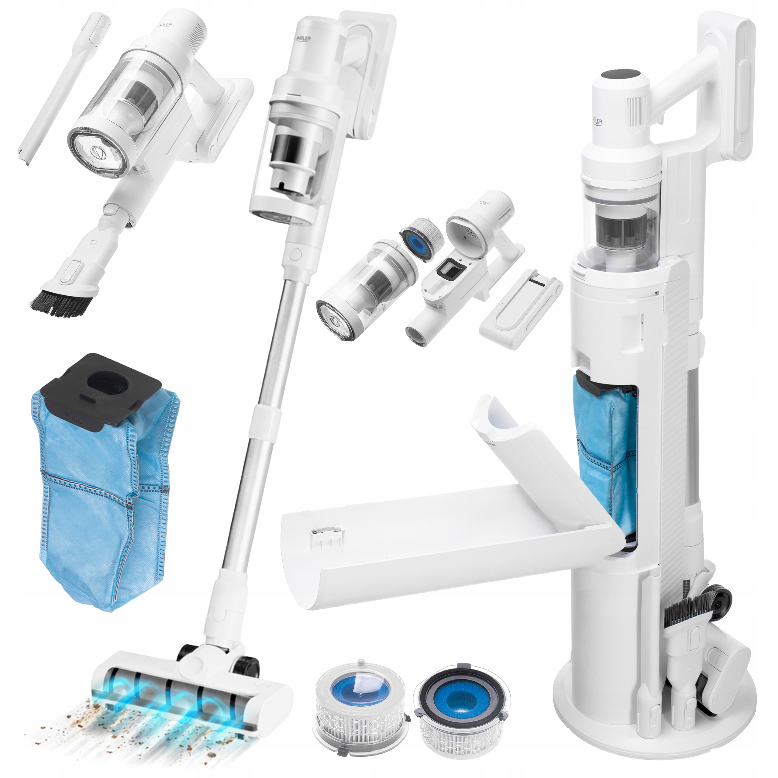 Tyčový Vysavač Bezdrátový Ruční Bezsáčkový Akumulátorový Vysavač Led Stanice