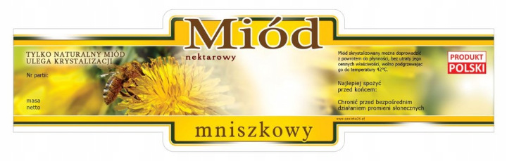 

Etykiety Samoprzylepne 100 szt Miód Mniszkowy