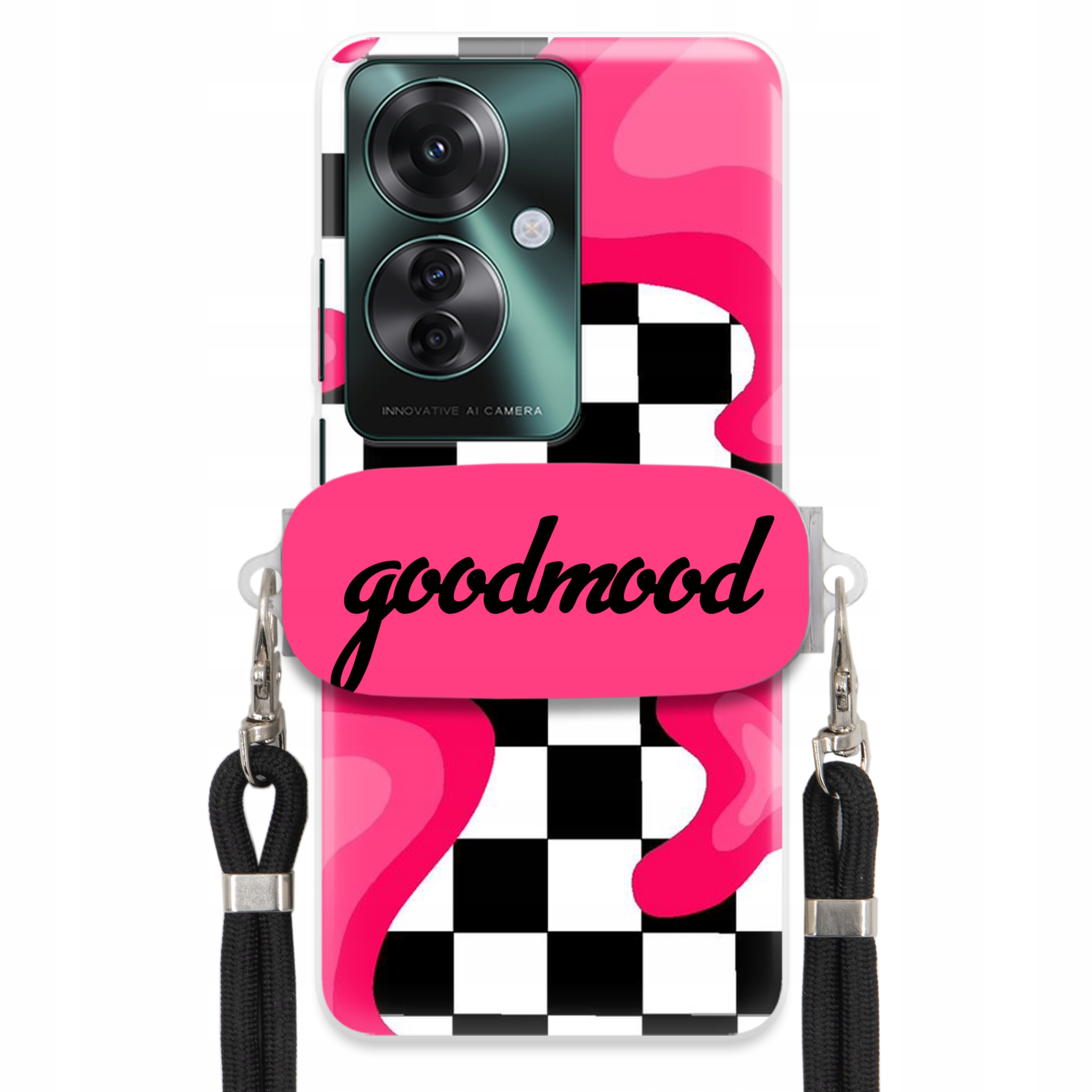 Puzdro Na Oppo Reno 11F 5G Sada Case Držiak Vodítko Čierne Pre Teen Splash