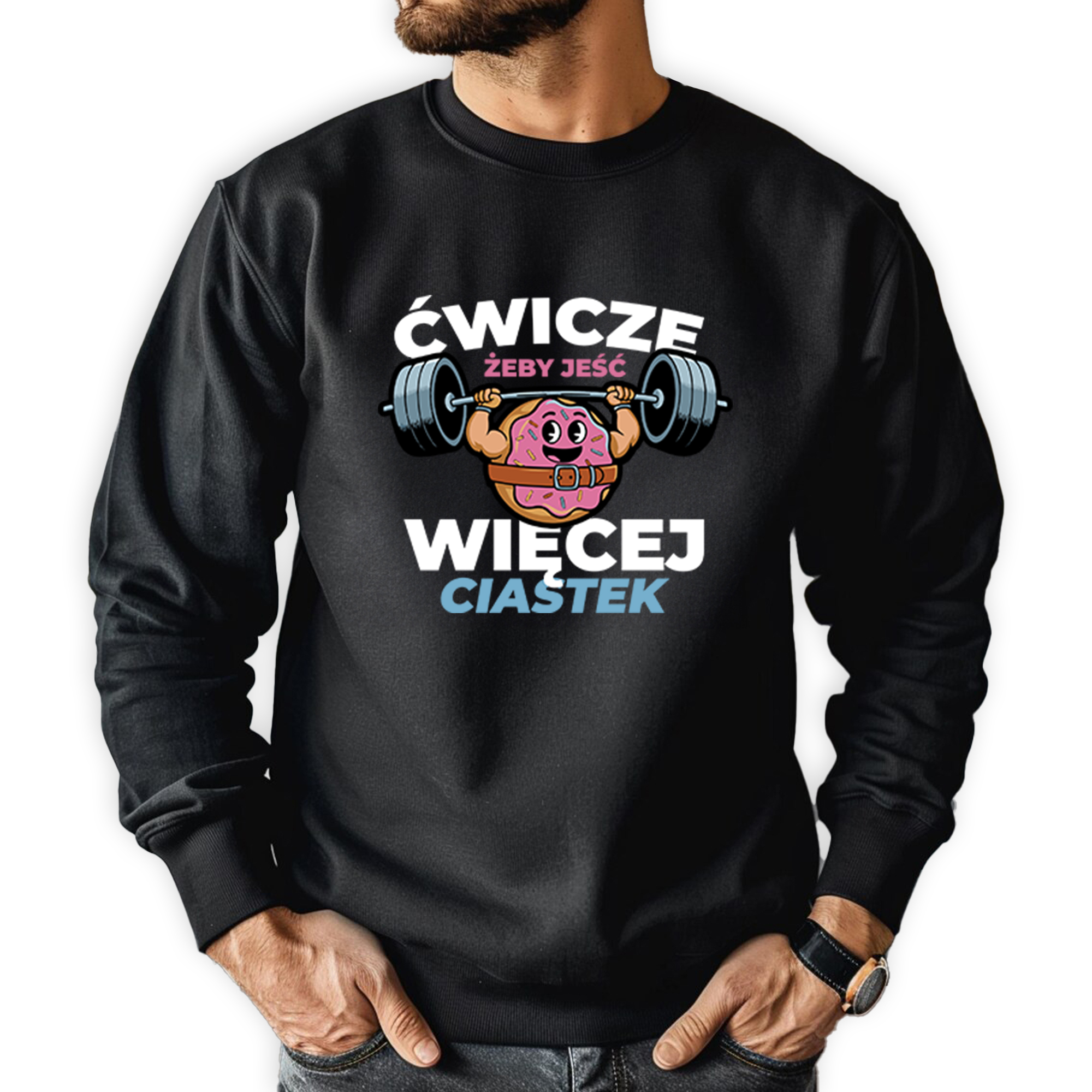 Mikina jako Dárek pro trenéra Cvičím, Abych Snědl Více Vel L