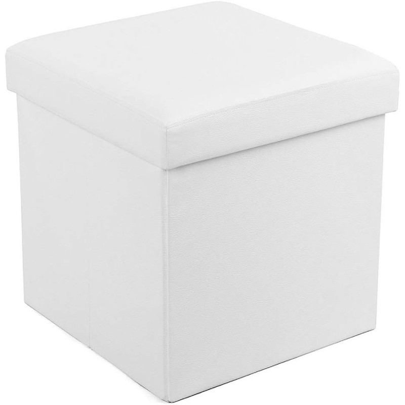 Úložný taburet LSF103, 38 x 38 x 38 cm, nosnost až 300 kg, bílý