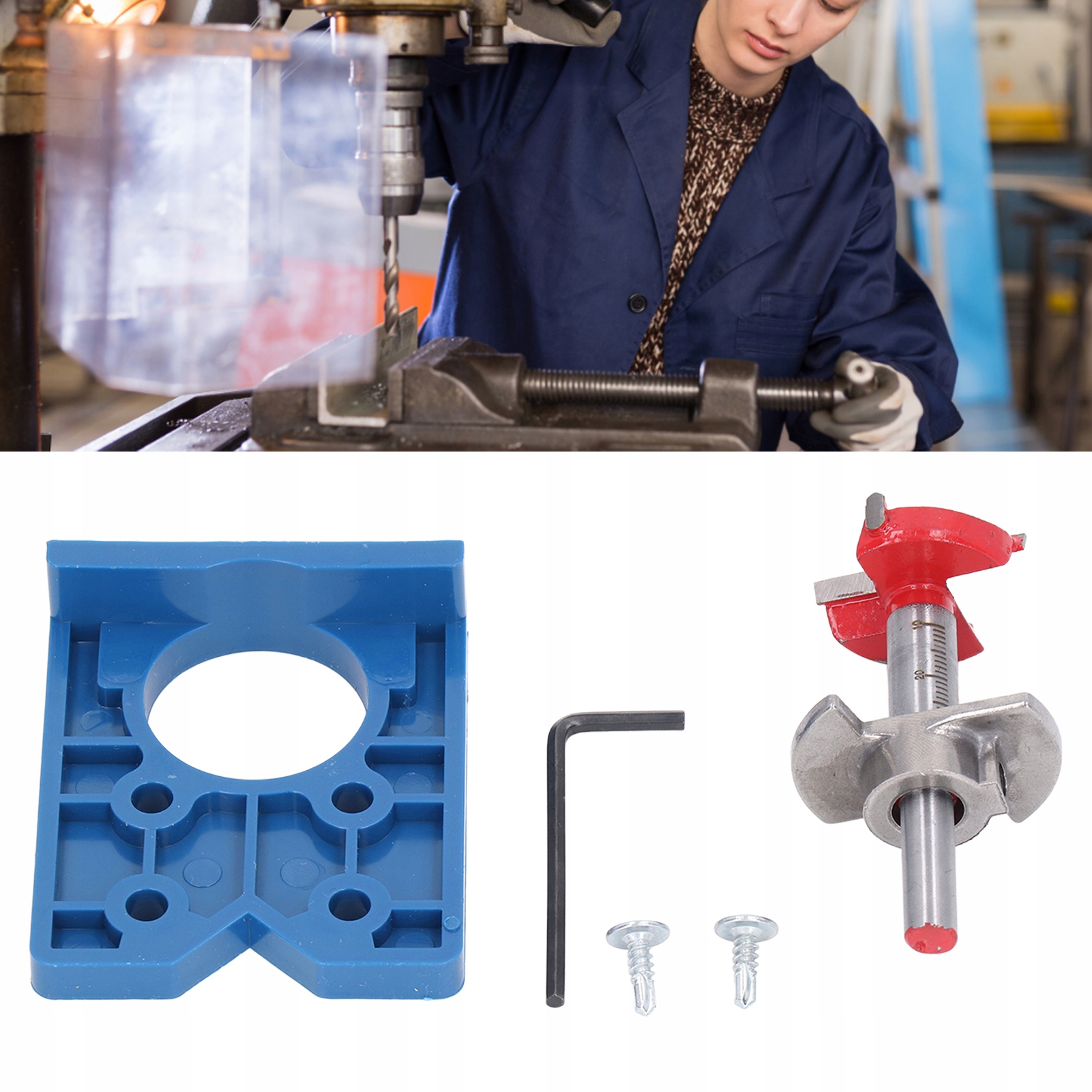 FREZ DO ZAWIASÓW PUSZKOWYCH 35MM Z PROWADNICĄ Zastosowanie płyty wiórowe inne