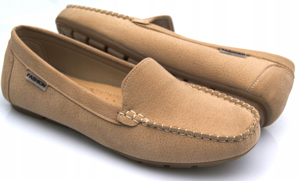 HAVER Wizytowe PÓŁBUTY Mokasyny BEIGE 25,5 cm - 40 Rozmiar (new) 40