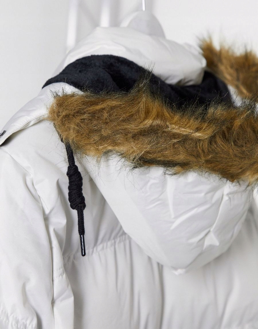 SOUL STAR KURTKA BIAŁA ZIMOWA CASUAL CIEPŁA _ S Wzór dominujący bez wzoru